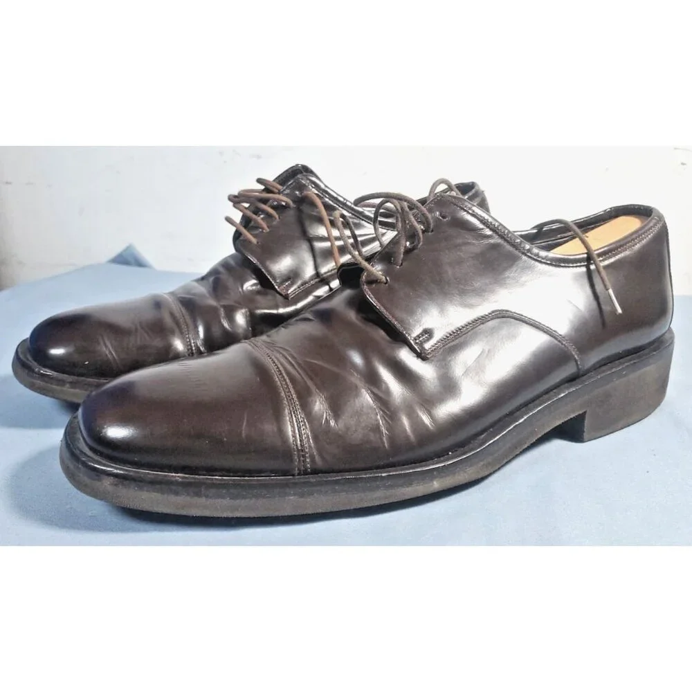 Gucci Brown Leather Lace Up Oxford Dress Shoes Men's Size US 10 EU 43.5 Italy